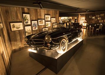 Vintage Mercedes in the hotel's own vintage car exhibition at Hotel Watles, in Vinschgau South Tyrol